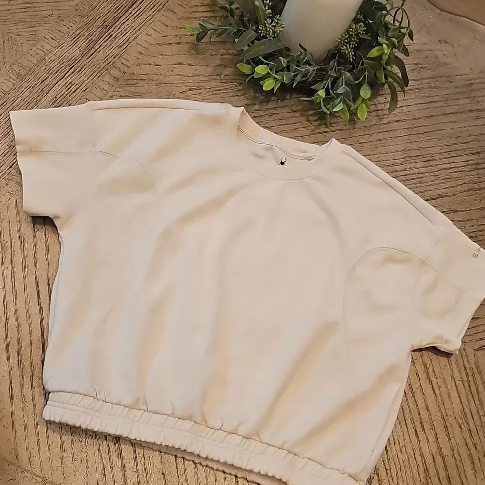 Spyder Cream Boxy Short Sleeve T-Shirt Size S